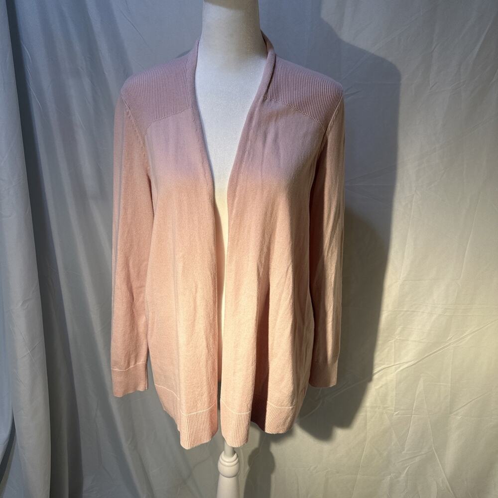 Loft Outlet Open Front Cardigan Women’s MP Pastel Pink Cotton Blend Lightweight